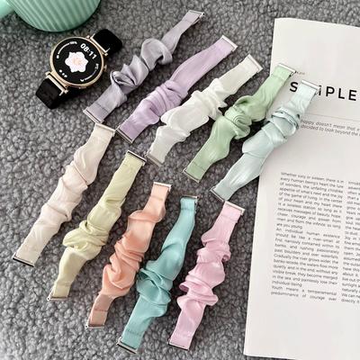Chiffon Ice Silk Scrunchie Strap for Samsung/Moto/Apple/Huawei 18-22mm Watch