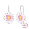 New 925 Silver Colorful Butterfly Dragonfly Iris Flower Earrings For Women Fashion Birthday Party Jewelry Gifts