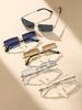 5PCS Fashion Women Sunglasses Men Shades Metal Rectangle Rimless For Daily Life Eyewear Accessories.