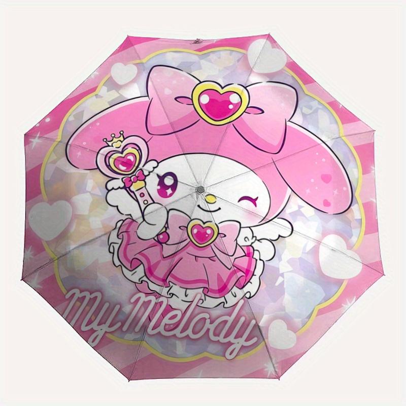 1pc Magic My Melody Automatic Opening and Closing Umbrella - Lightweight 3-Fold Design, Suitable for Fans, Travel, Daily Use - Official Product, Inter