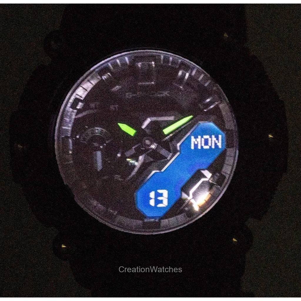 Generalüberholte Casio G-Shock Analog Digital Schwarzes Zifferblatt Quarz GA-2200BB-1A 200M Herrenuhr