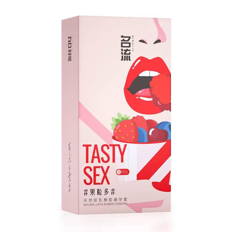 Mingliu 10pcs/lot Oral Sex Condoms Cherry Flavor Latex Condones Penis Sleeve Sex Toys for Men