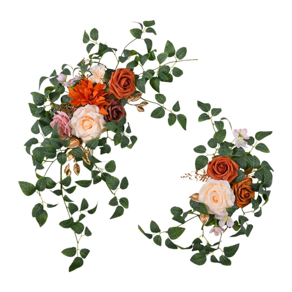 2Pcs Wedding Arch Flowers Beautiful Realistic Rustic Ornament Artificial Rose Flower for Window Home Ceremony Backdrop Party