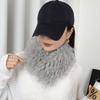 Solid Color Plush Scarf Versatile Neck Protection Scarf Cozy Imitation Wool Scarf  For Women
