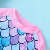 Girls Summer Swim Set Fish Scale Sleeveless Top Bikini Bottom 3PCS Beach Outfit