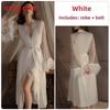 Sexy Solid Color Womens Satin Sleep Dress And Robe Set For Comfortable Nightwear