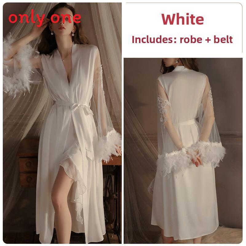 Sexy Solid Color Womens Satin Sleep Dress And Robe Set For Comfortable Nightwear