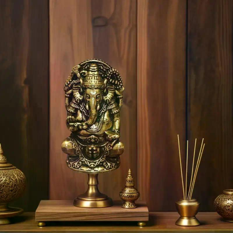 1/3PCS Asia India Thailand Elephant God Figure Sculpture Mini Vintage Brass Ganesha Statue Home Office Desk Decorative Ornament