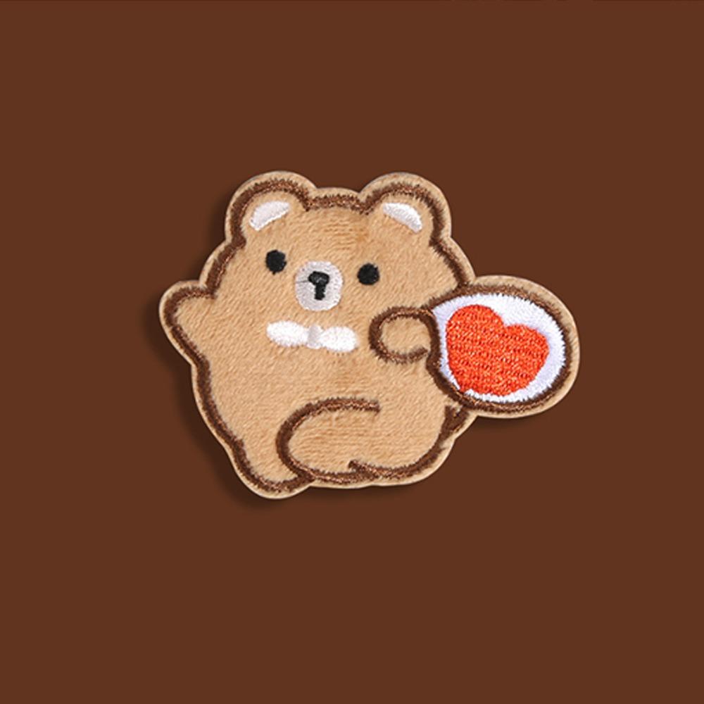 Self Adhesive Down Jacket Fabric Patch Cartoon Bear Fabric Iron On Patches  Clothing Accessories