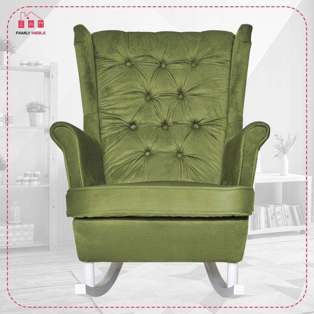 Gaja Wing Chair Rocking Scandinavian Family Meble Emerald Fern