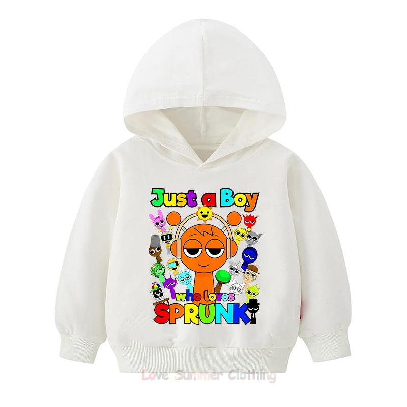 Fall New Arrivals Kids Hoodie Sprunki Childrens Pullover Hoodie Incredibox HD Print Age 4-14 Breathable Polyester Boys Girls Anime Sweatshirts