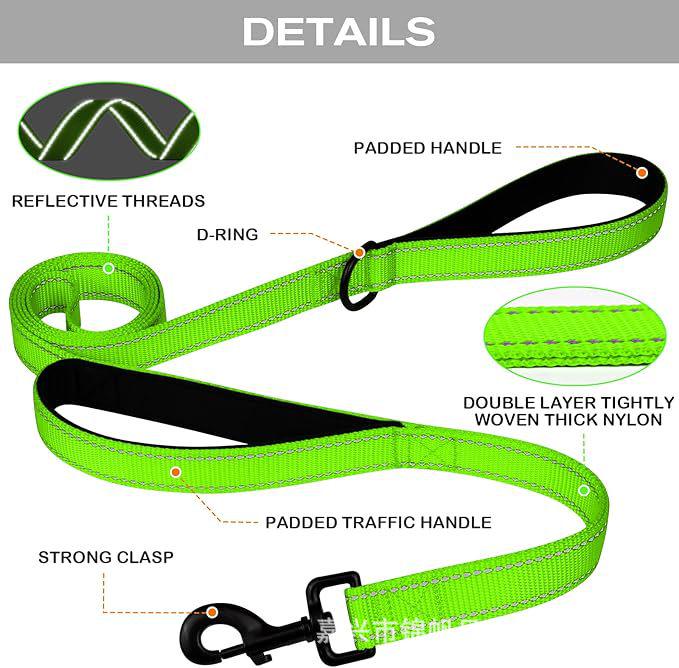Double Layer Explosion-Proof Reflective Dog Leash - Shock-Absorbing, Thickened Pet Leash