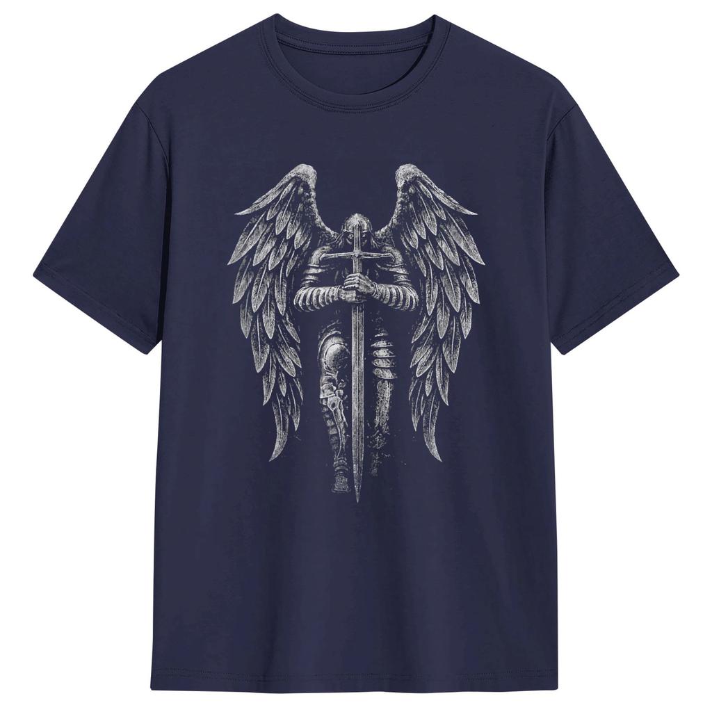 St Michael Archangel Religious Orthodox T Shirt Male Vintage T Shirts Beach O Neck Harajuku Tee Shirt Custom Logo Big Size Tops