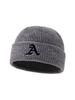 Autumn and Winter A-word Embroidered Knitted Melon Fur Hat, Men's and Women's American Street Short Cold Hat, Flanged Warm Wool Hat