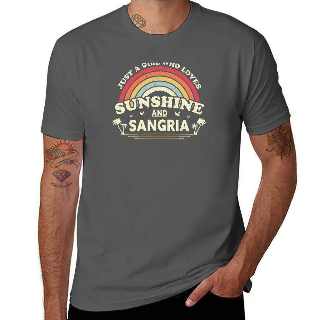 Sangria Design Just A Girl Who Loves Sunshine And Sangria Product Tshirt Ultra Soft Breathable Tee Top Tshirt
