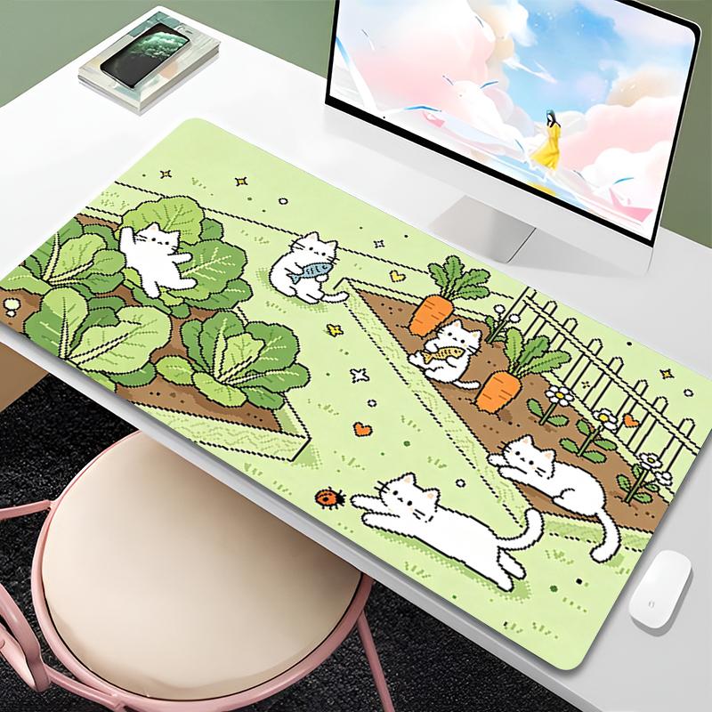 Exquisite Mouse Pad XXL Gaming Computer Accessories Gamer Non-slip Keyboard Pad Cute Cat Kawaii Desk Mat Mousepad For Best Gift