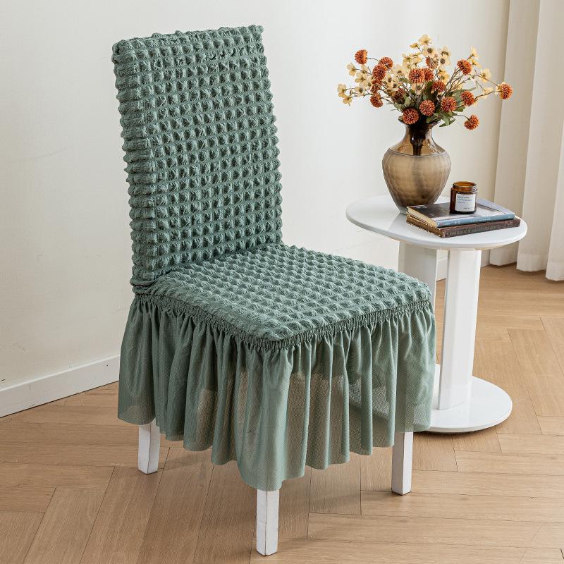 

Эластичный чехол для стула Bubble Yarn Ins Girl Heart Cream, обеденный стол, табурет, можно использовать в любое время года, длинный стиль .