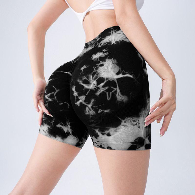 High-Waisted Butt-Lifting Yoga Shorts for Women, Summer Short Pants, Tight-Fitting Hot Pants, European and American Style Fitness Pants, Stretchy Black S