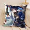 Scaramouche Genshin Impact Cushion Cover Silky Short Plush Invisible Zipper Dustproof Sofa Pillow Case For Home Decor
