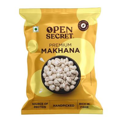 Open Secret Makhana | 200g | Phool Makhana, Foxnuts, Lotuskerne zum Essen, Premium Rohe Natur Phool Makhana (Packung mit 1)