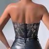European & American Women's Lace Bandeau Crop Top Bustier