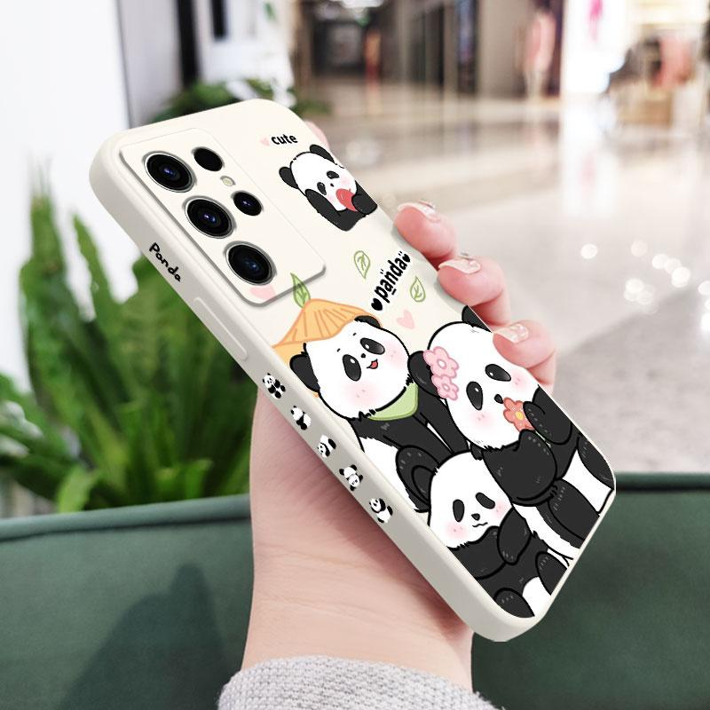 Panda House Phone Case For Samsung Galaxy S24 S23 S22 S21 S20 S10 S10E Ultra Plus FE Note 20 Ultra 10 Plus Cover