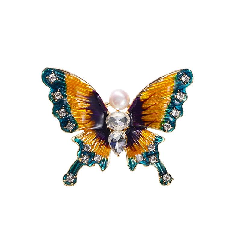 Butterfly Painted Animal Accessories Button Brooch