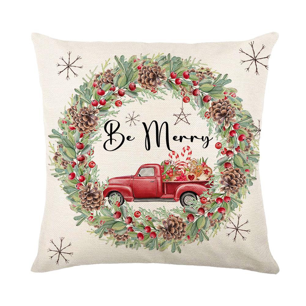 Christmas Print Cushion Cover Pillow Cover Sofa Print Cushion Cover Living Room Print Cushion Cover