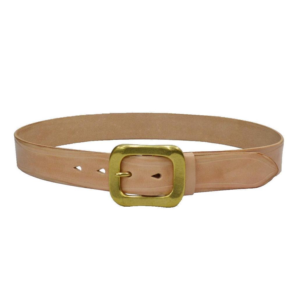 Regular Size Thick Cowhide Leather Genuine Saddle 40mm Brass Buckle [voodoocats] Belt, Leather, Leather, Width,