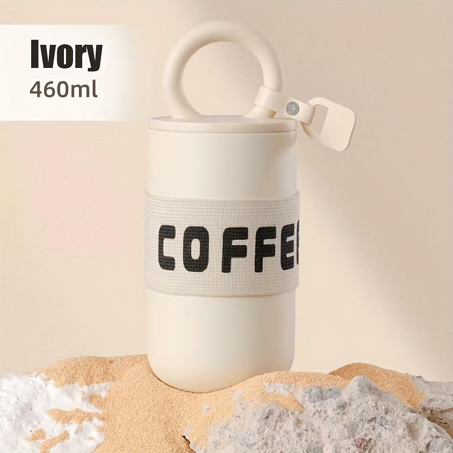 Edelstahl-Kaffeetasse, tragbarer isolierter Wasserkocher mit Tragegurt – geeignet für Outdoor-Camping, Radfahren, Sport und Fitness