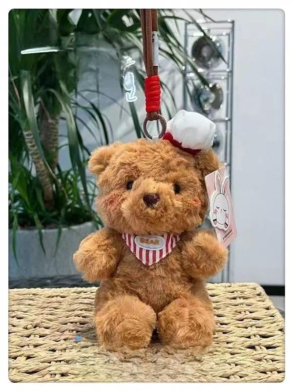 

Plush Bear Keychain With Scented Pp Cotton For Birthday Gift And Collectors Chef Hat