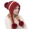 Autumn Winter Plush Warm Three Ball Knitted Hat Chenille Soft Women's Wool Hats