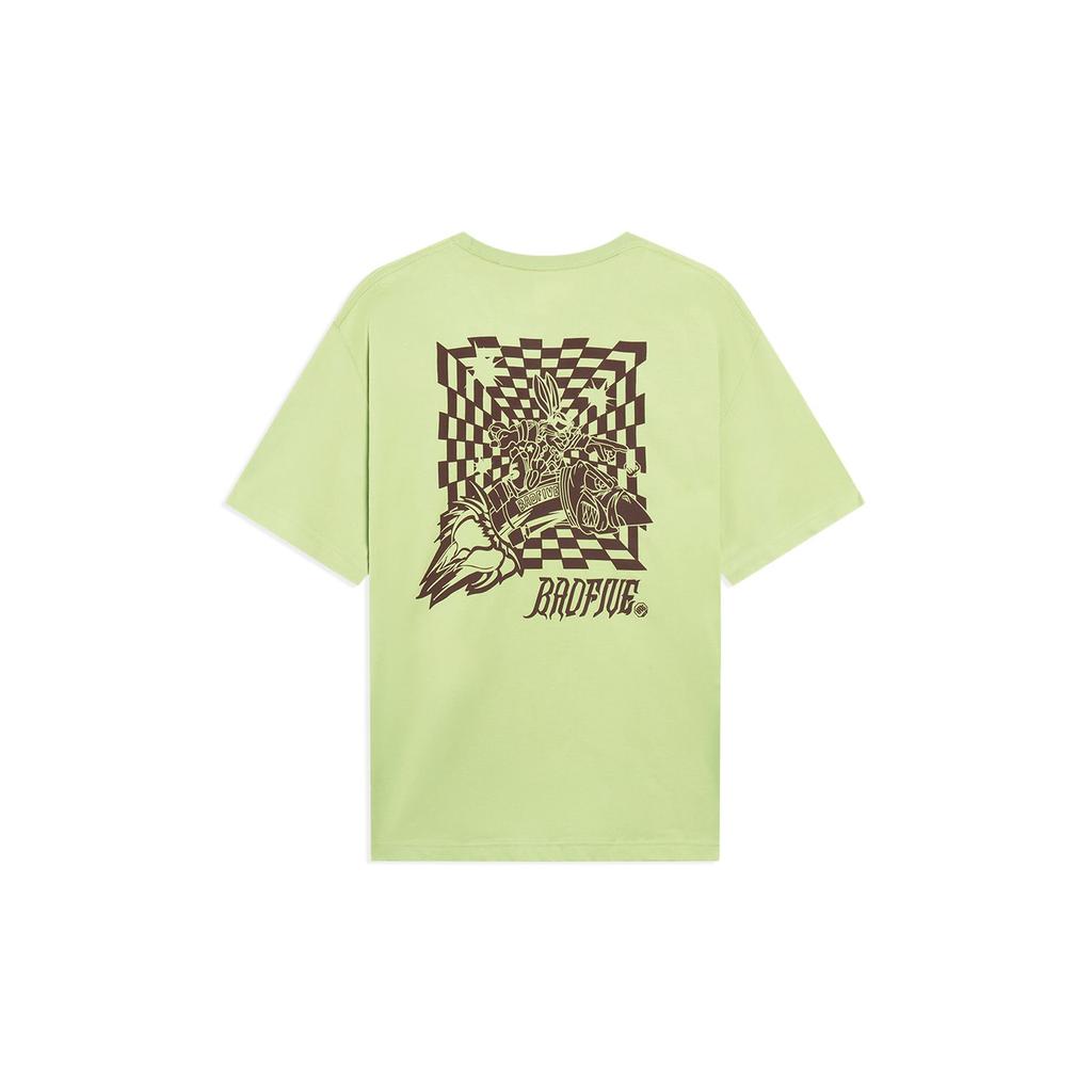 Li-Ning Anti-Wu Series Letter Print Round Neck Pullover Short Sleeve T-Shirt Unisex Tops Moss-Green AHST009-6