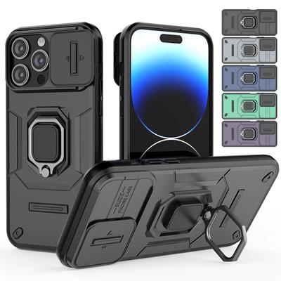 Armor Case for IPhone 15 Pro Max 14 Plus 13 Cover Lens Protection Magnetic Ring Holder Business Full Protection Cover