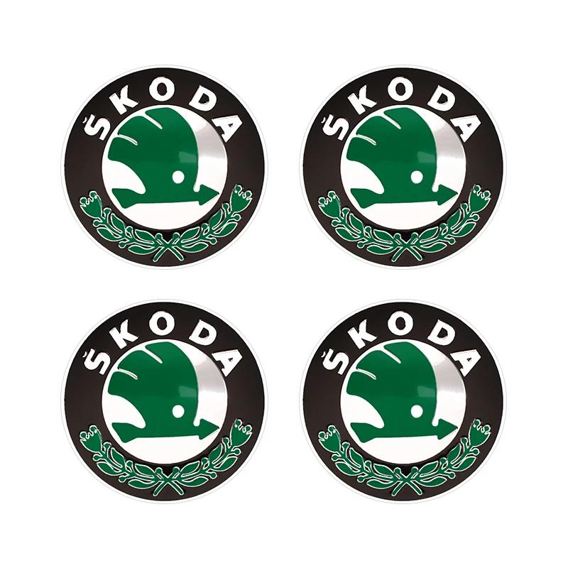 

Car Sticker 2025 New 4Pcs 55/65mm Car Wheel Center Hub Caps Emblem Covers For Skoda Octavia Superb Rapid Kodiaq Karoq Fabia Kami
