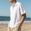 European American Summer Men's Casual Cotton Linen Polo Shirt