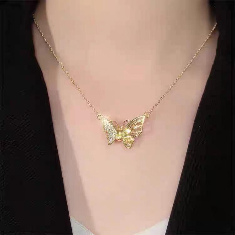 Magnetische Schmetterlings-Schlüsselbeinkette für Damen – Vielseitiges Sommer-Dopamin-Schmuckaccessoire