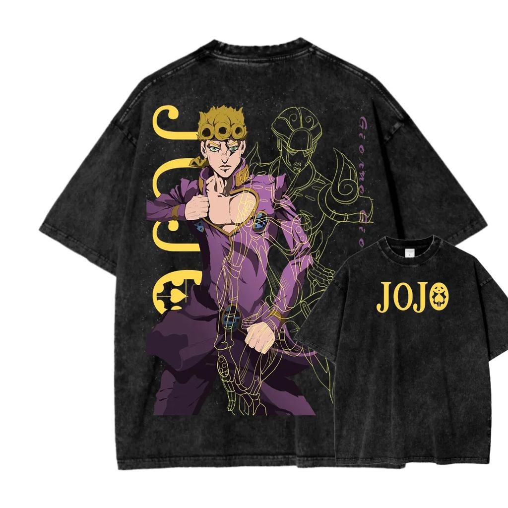 Vintage JoJos Bizarre Adventure Anime Character Graphic T Shirt for Men 100 Cotton Oversized Streetwear 2026 New