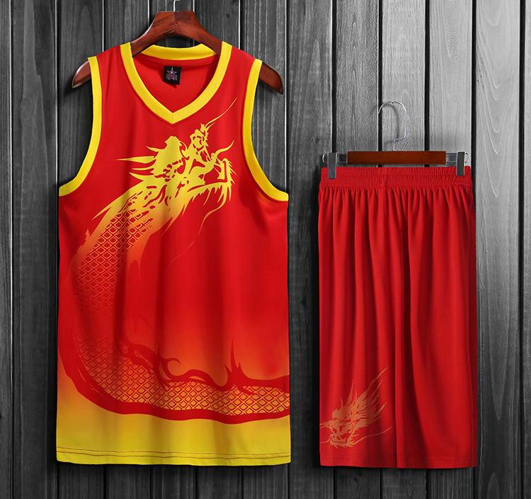 

Basketball Jersey Set Men S Jersey Summer Sports Dragon Boat Festival Competition Dragon Boat Jersey Training Jersey Printing Number L красный