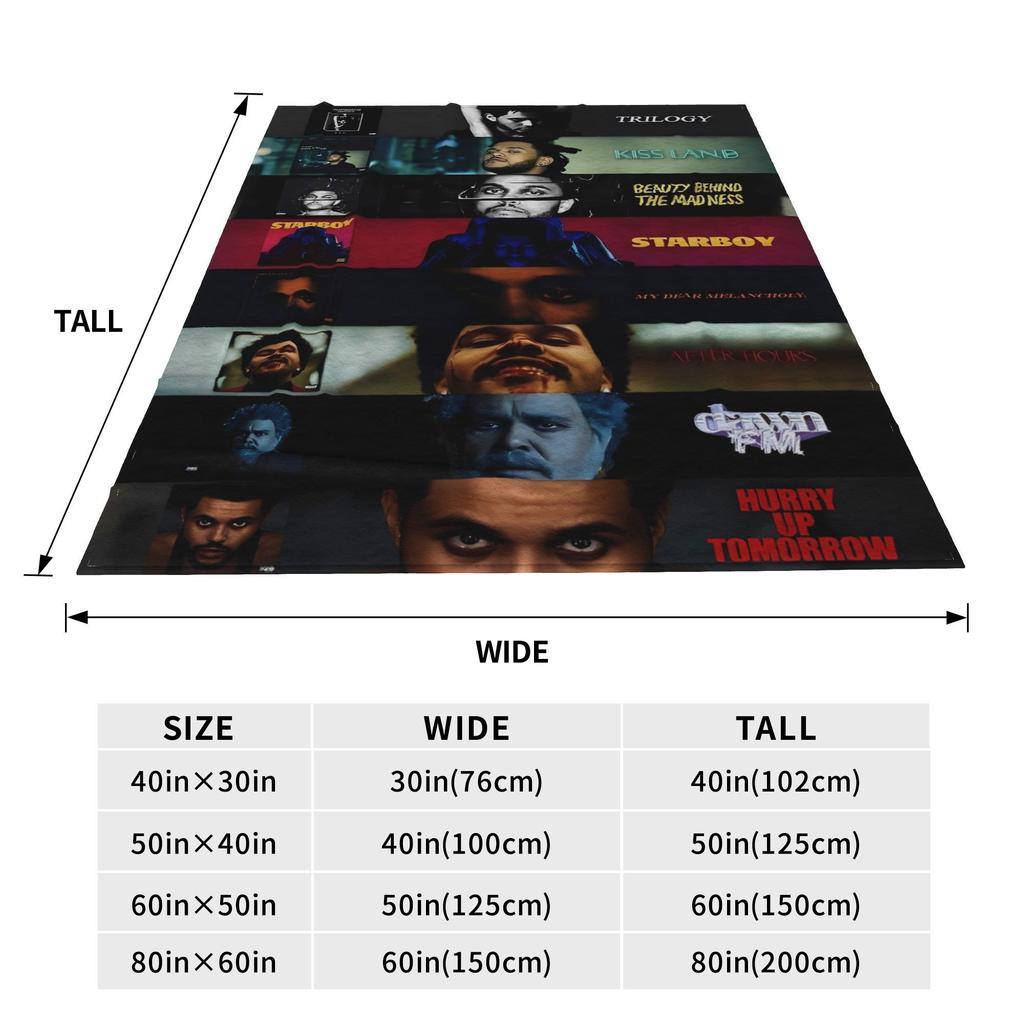 The Weeknds Rapper Singer Warm Blanket  Picnic Plush Bedding Throws Aesthetic Couch Chair Flannel Bedspread Sofa Bed Cover