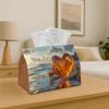 1pc Tissue Box Holder an Orange Heart Made of Glass - Multifunctional Napkin Dispenser for Home Party Car Decor - Decorative Tissue Paper Organizer Li