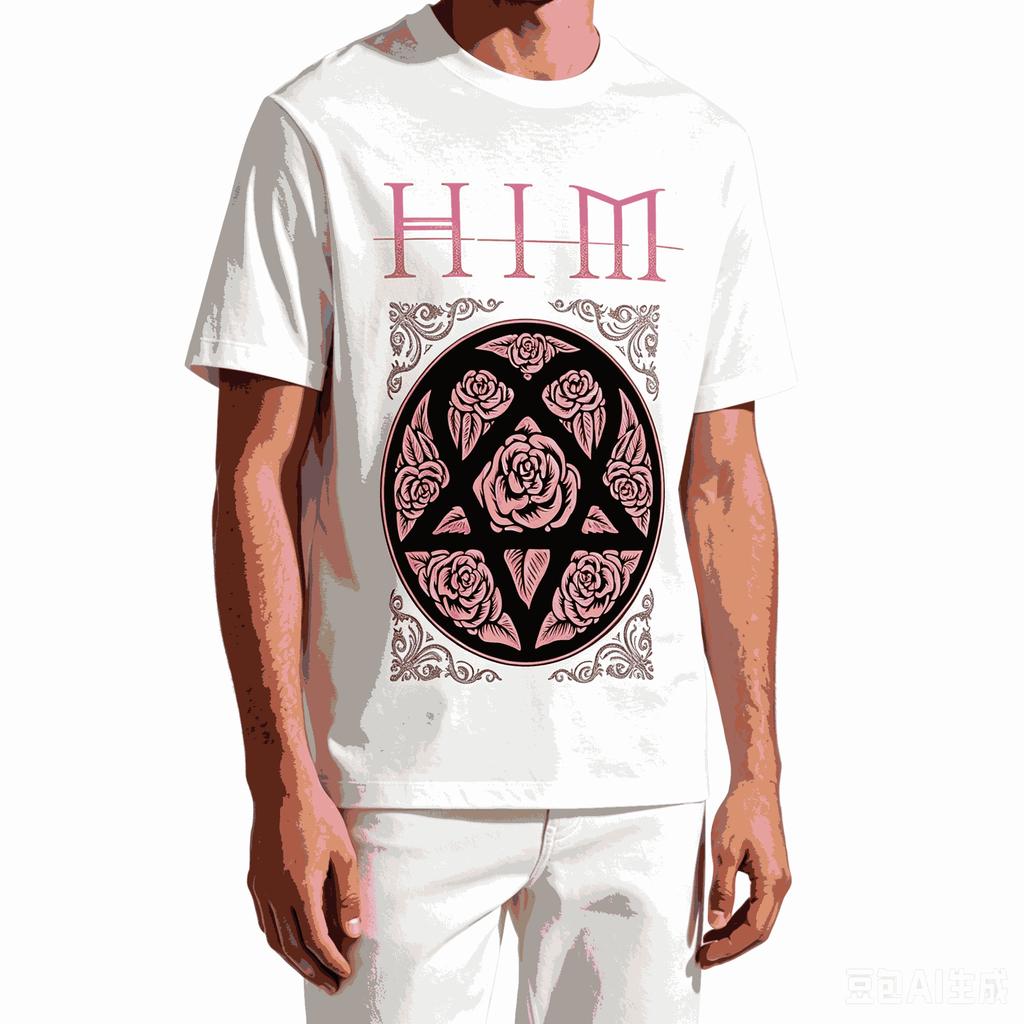 Him Band Pro Fan Dárek Tričko Unisex Unisex Harajuku Oversized Unisex Krátký Rukáv Streetwear Vysoká Kvalita Pár Komfortní Měkký