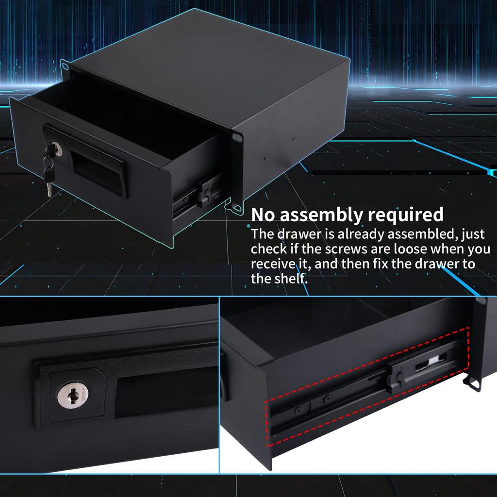 GeeekPi 2U Rackmount Drawer Server Cabinet (for 10-inch Server Racks and Cabinets), Compatible with DeskPi RackMate T0T1