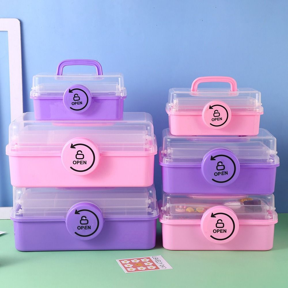 Faltbare Aufbewahrungsbox Dreischichtige Schmuckschatulle Multifunktionale Spielzeugbox