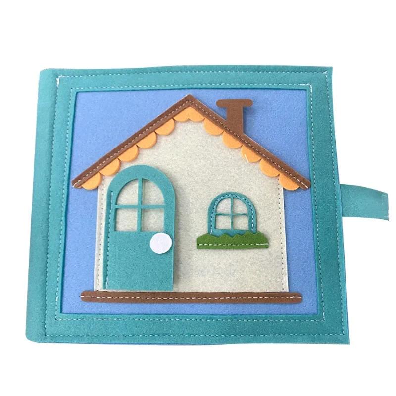 Книга Монтессори для малышей, 3D детская история, ткань для занятий, книжная доска, доска для дошкольного обучения, образовательные игрушки для путешествий, игрушки для книги рассказов