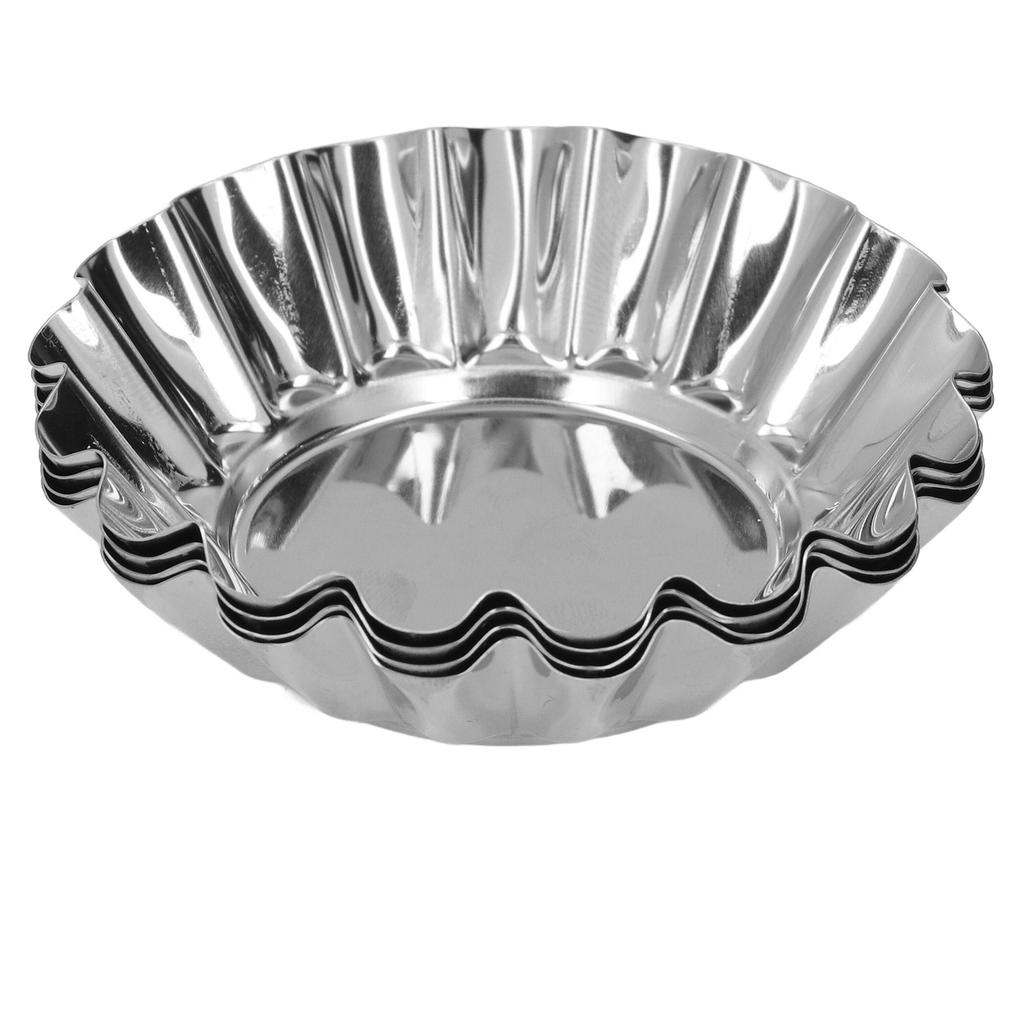 12Pcs Egg Tart Mold Mini Round Cupcake Pan Stainless Steel Tool Set Kit for Baking
