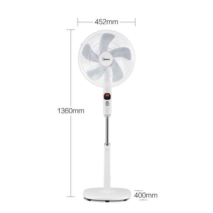 Ventilateur sur pied - Midea - FS40-16CR - 26 vitesses - Télécommande silencieuse - Écran LED