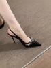 Nude Rhinestone Stiletto Sandals with Pointed Toe - Comfortable French Style High Heels for Women (2026 New Arrival)