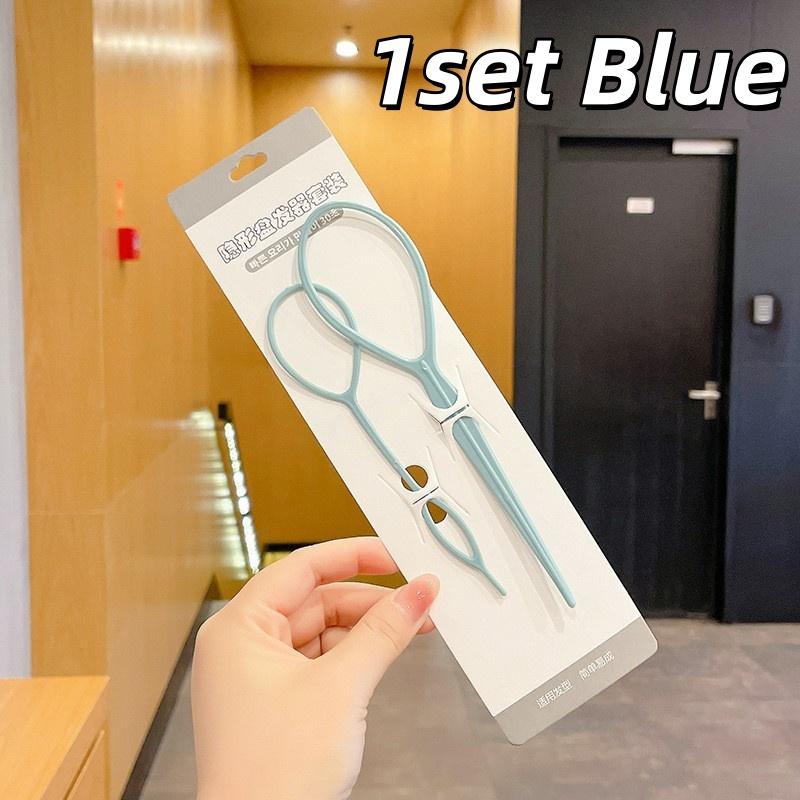 1/2/3Set Plastic Hair Loop Styling Tool Magic Topsy Tail Hair Braid Ponytail Styling Clip for Women Girls Kids Hairstyle Maker