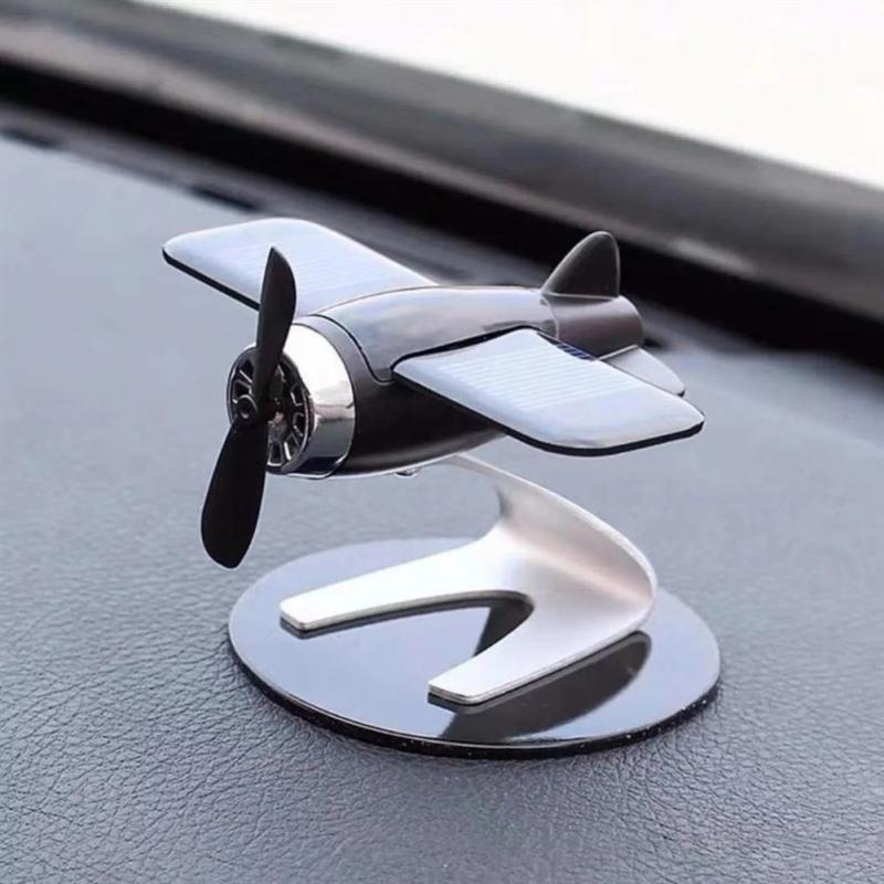 Car Solar Aircraft Model Air Freshener Center Console Fragrance Diffuser Decoration Pendent Handicraft Ornament Car Accessories